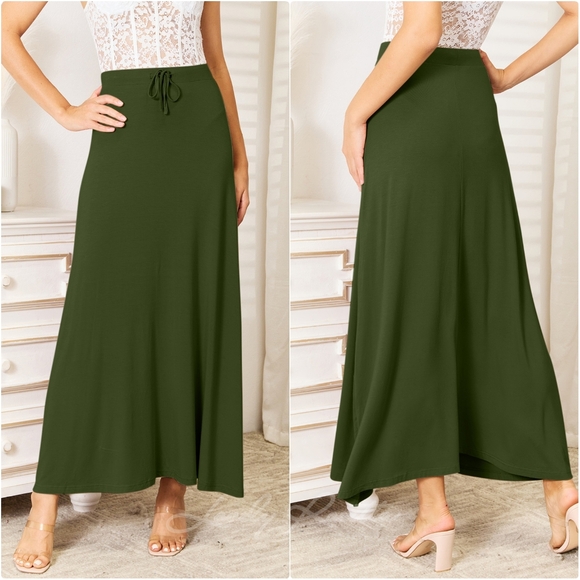 Lovely Rosetta Dresses & Skirts - Soft Drawstring Waist Maxi Skirt